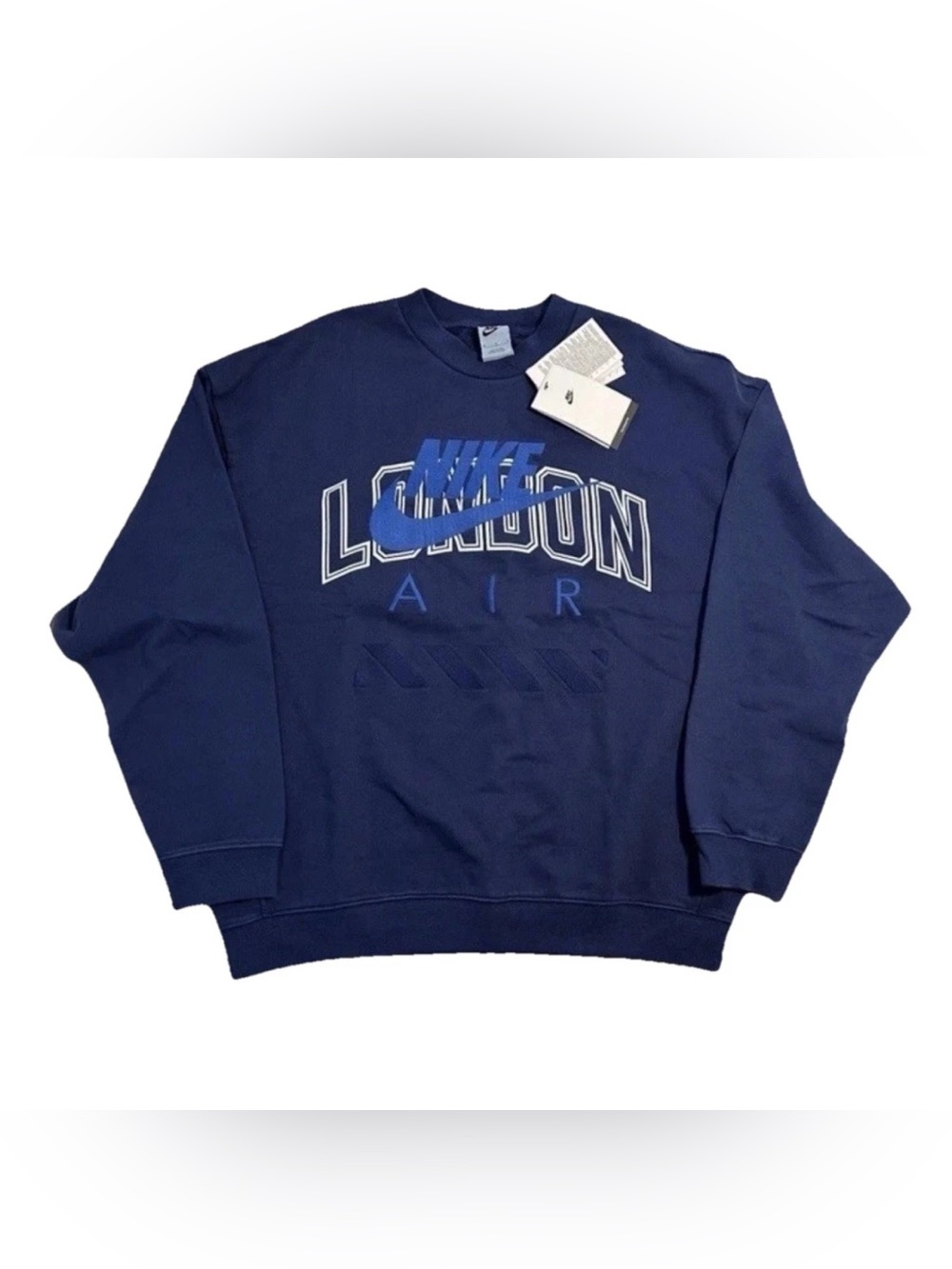 Nike Air Men’s Navy London Graphic Crewneck Sweatshirt size XL HQ1099-492 NWT